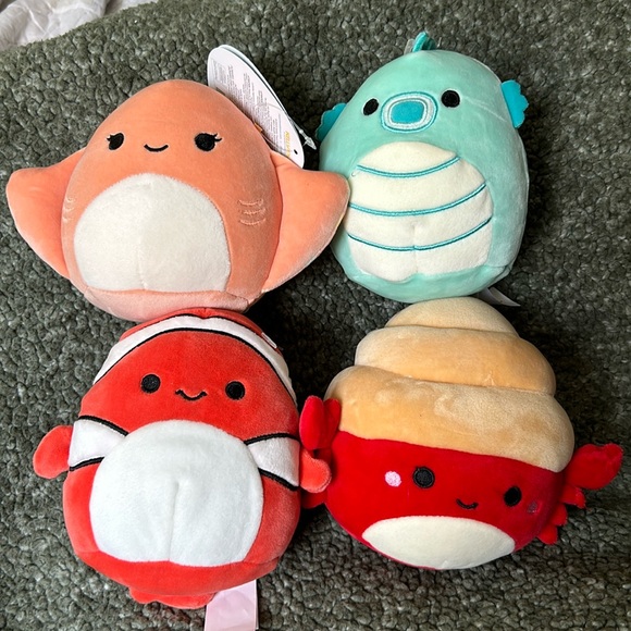 Squishmallows Other - Squishmallow Sea Collection! 4 pieces - 5” Plush Toy Stuffed Animal